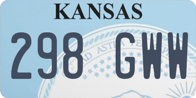KS license plate 298GWW