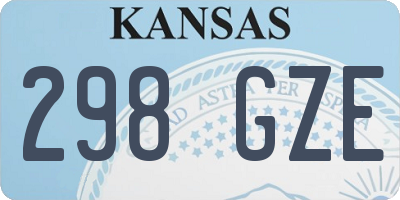 KS license plate 298GZE