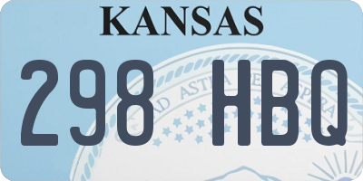 KS license plate 298HBQ