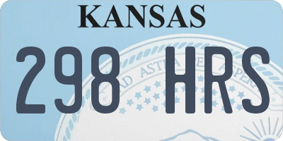 KS license plate 298HRS