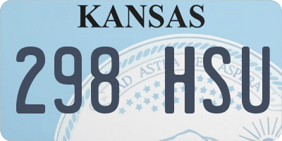KS license plate 298HSU