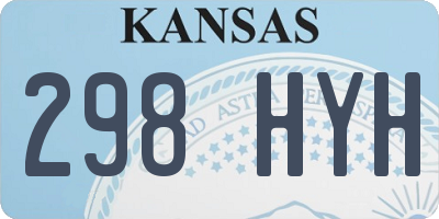 KS license plate 298HYH