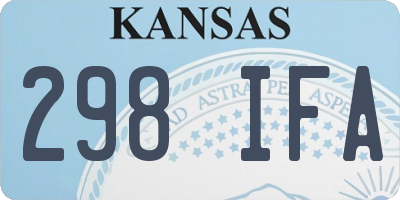 KS license plate 298IFA