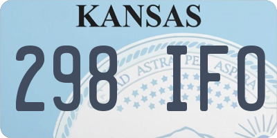 KS license plate 298IFO