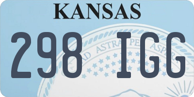 KS license plate 298IGG