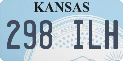KS license plate 298ILH