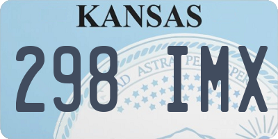 KS license plate 298IMX