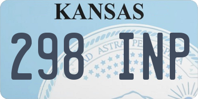 KS license plate 298INP