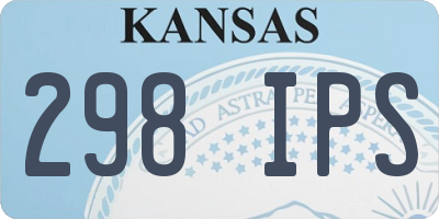 KS license plate 298IPS