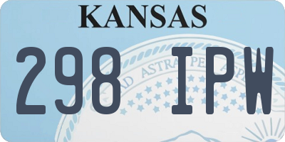KS license plate 298IPW