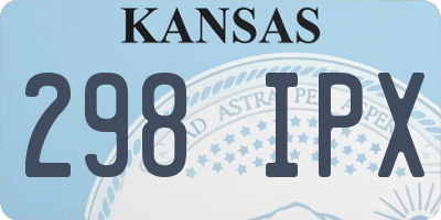 KS license plate 298IPX