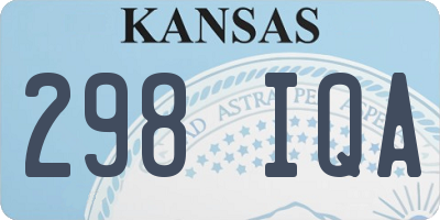 KS license plate 298IQA
