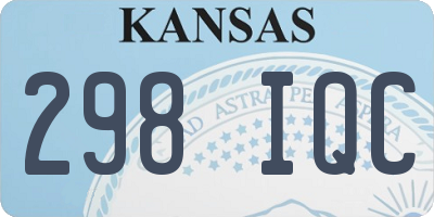 KS license plate 298IQC