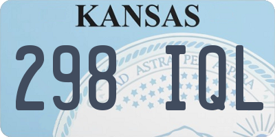 KS license plate 298IQL