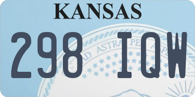 KS license plate 298IQW