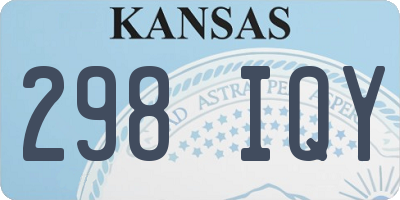 KS license plate 298IQY
