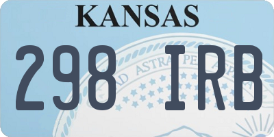 KS license plate 298IRB