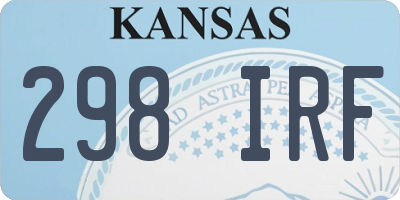 KS license plate 298IRF