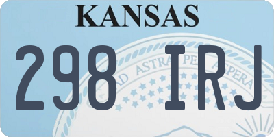 KS license plate 298IRJ