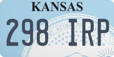 KS license plate 298IRP