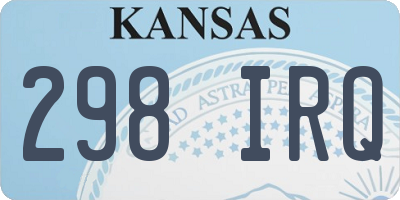 KS license plate 298IRQ