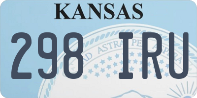KS license plate 298IRU