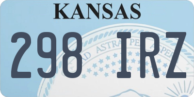 KS license plate 298IRZ