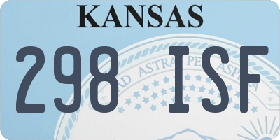 KS license plate 298ISF