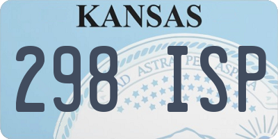 KS license plate 298ISP