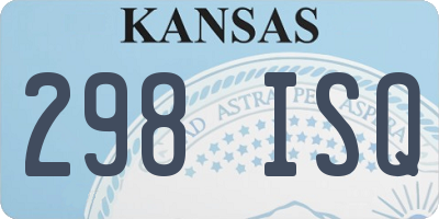 KS license plate 298ISQ
