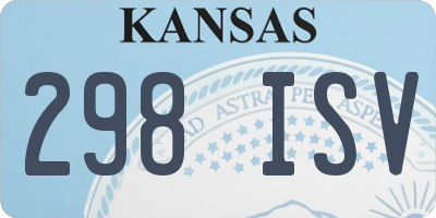 KS license plate 298ISV