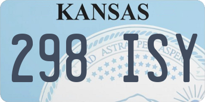 KS license plate 298ISY