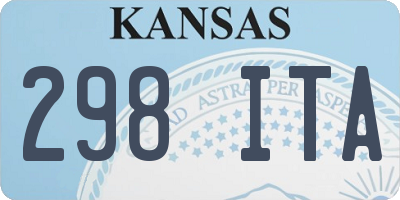 KS license plate 298ITA