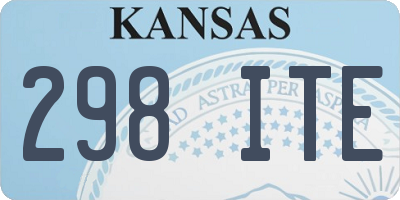 KS license plate 298ITE