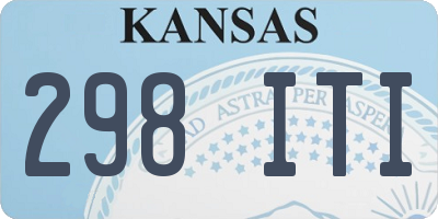 KS license plate 298ITI