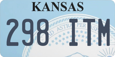 KS license plate 298ITM