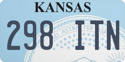 KS license plate 298ITN