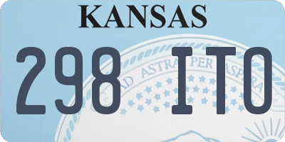 KS license plate 298ITO