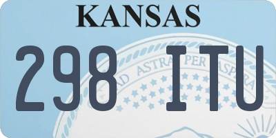 KS license plate 298ITU