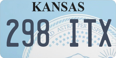 KS license plate 298ITX