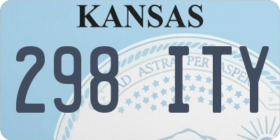 KS license plate 298ITY
