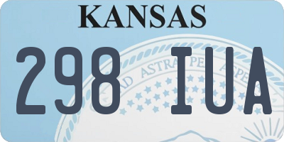 KS license plate 298IUA