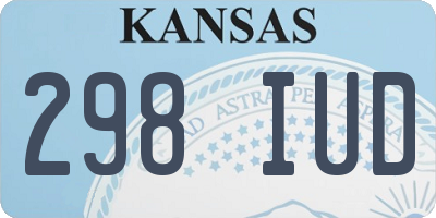 KS license plate 298IUD