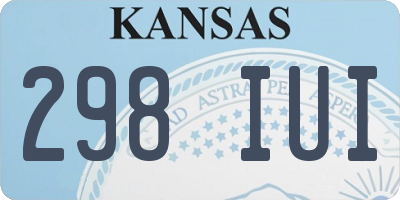 KS license plate 298IUI