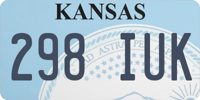 KS license plate 298IUK