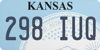 KS license plate 298IUQ