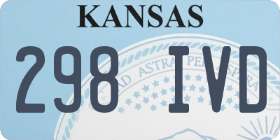 KS license plate 298IVD