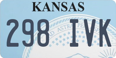 KS license plate 298IVK
