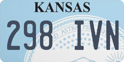 KS license plate 298IVN