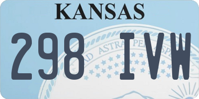 KS license plate 298IVW
